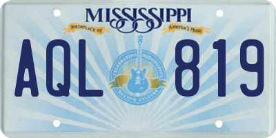 MS license plate AQL819