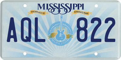MS license plate AQL822
