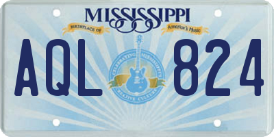 MS license plate AQL824