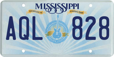 MS license plate AQL828