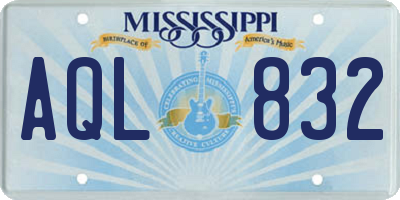 MS license plate AQL832