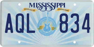 MS license plate AQL834