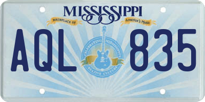 MS license plate AQL835