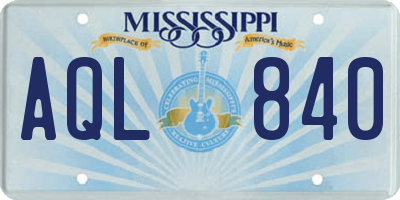 MS license plate AQL840