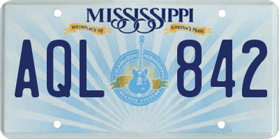 MS license plate AQL842