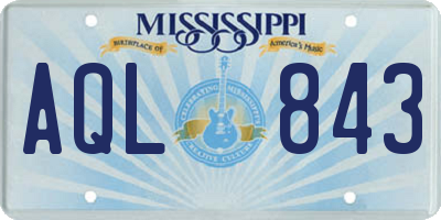 MS license plate AQL843