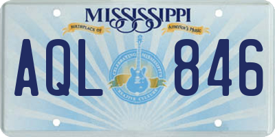 MS license plate AQL846