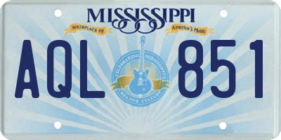 MS license plate AQL851