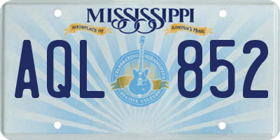 MS license plate AQL852