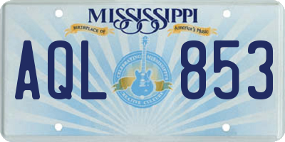 MS license plate AQL853
