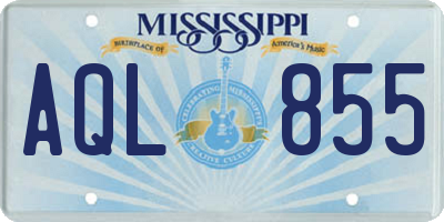 MS license plate AQL855