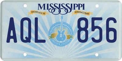 MS license plate AQL856
