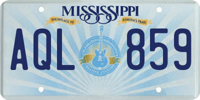 MS license plate AQL859