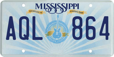 MS license plate AQL864