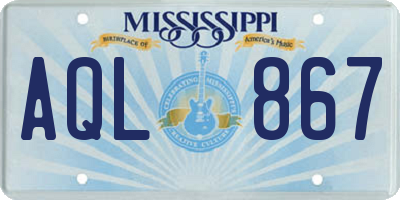 MS license plate AQL867