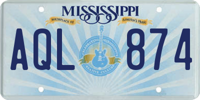 MS license plate AQL874