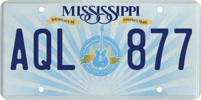 MS license plate AQL877