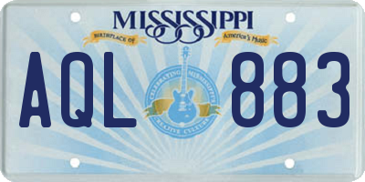 MS license plate AQL883