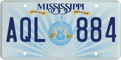 MS license plate AQL884