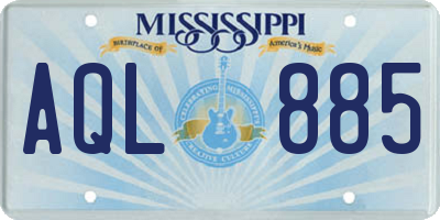 MS license plate AQL885