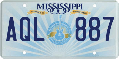 MS license plate AQL887