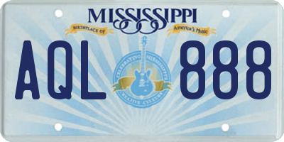 MS license plate AQL888