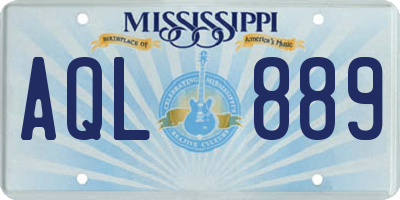 MS license plate AQL889