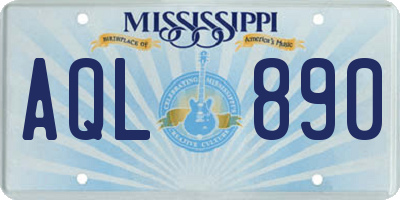 MS license plate AQL890