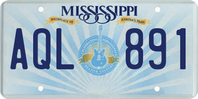 MS license plate AQL891