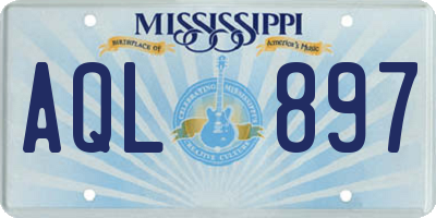 MS license plate AQL897