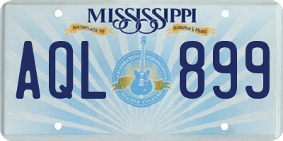 MS license plate AQL899
