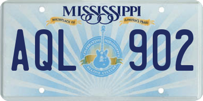 MS license plate AQL902