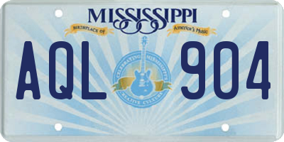 MS license plate AQL904