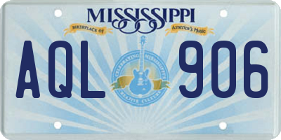 MS license plate AQL906
