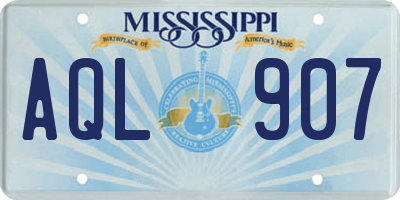 MS license plate AQL907