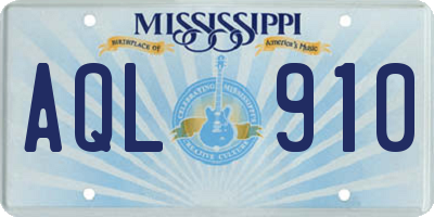 MS license plate AQL910