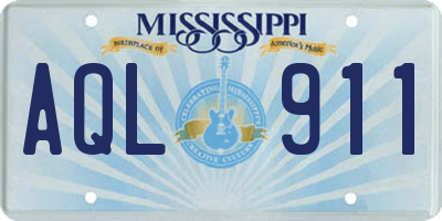 MS license plate AQL911