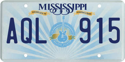 MS license plate AQL915
