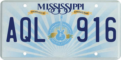 MS license plate AQL916