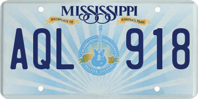 MS license plate AQL918