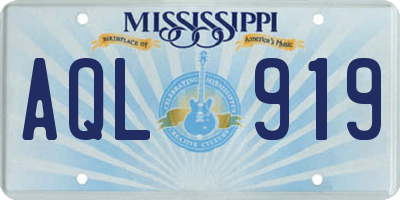 MS license plate AQL919