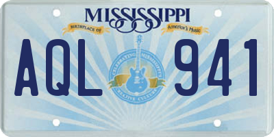MS license plate AQL941