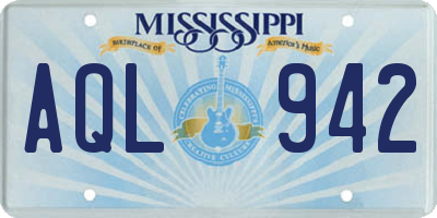MS license plate AQL942