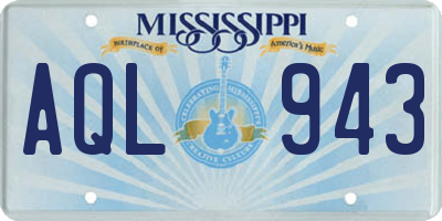 MS license plate AQL943