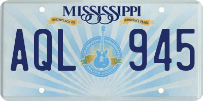 MS license plate AQL945