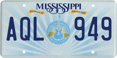 MS license plate AQL949