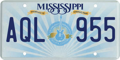 MS license plate AQL955
