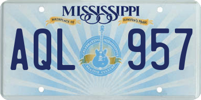 MS license plate AQL957