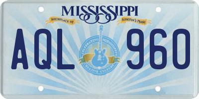 MS license plate AQL960