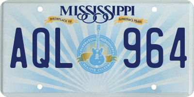 MS license plate AQL964